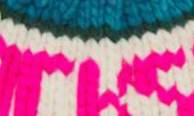 Lele Sadoughi Jackson Hole Merino Wool Beanie With Faux Fur Pompom In Multi