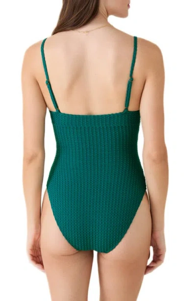 Andie The Lanikai Textured One-piece Swimsuit In Green