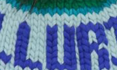 Lele Sadoughi Telluride Faux Fur Pompom Merino Wool Beanie In Green