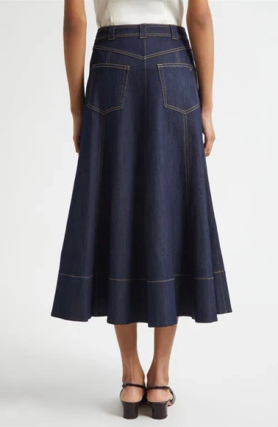 Cinq À Sept Benjiy Denim Midi Skirt In Blue