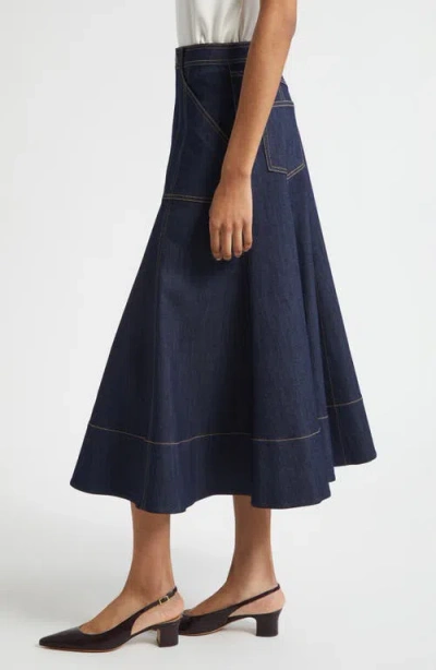 Cinq À Sept Benjiy Denim Midi Skirt In Blue