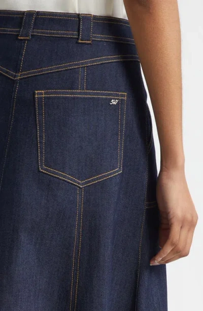 Cinq À Sept Benjiy Denim Midi Skirt In Blue