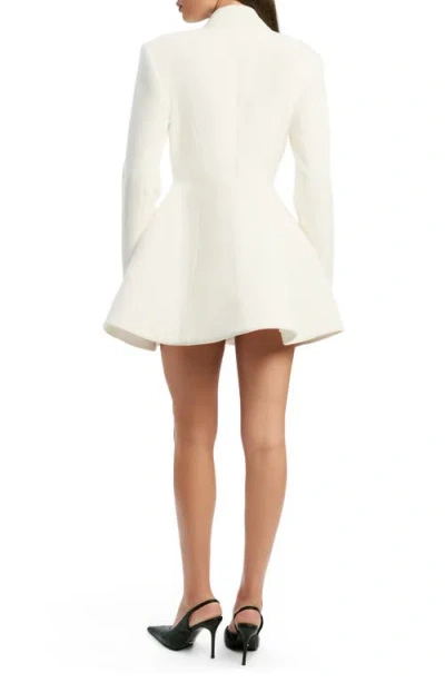 Bardot Janna Long Sleeve Double Breasted Coat Dress In White
