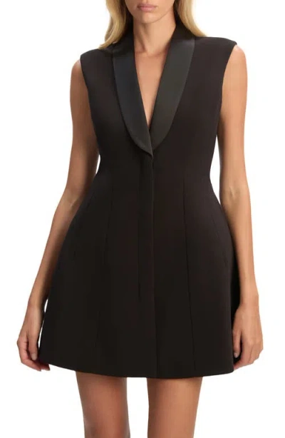 Bardot Destene Satin & Crepe Cocktail Dress In Black
