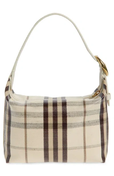 Burberry Highlands Check Coated Canvas Top Handle Bag In Neutral