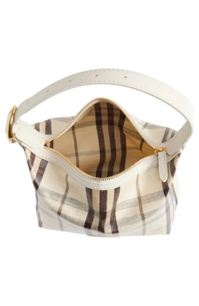 Burberry Highlands Check Coated Canvas Top Handle Bag In Neutral