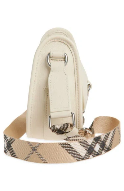Burberry Mini B Clip Leather Crossbody Bag In White