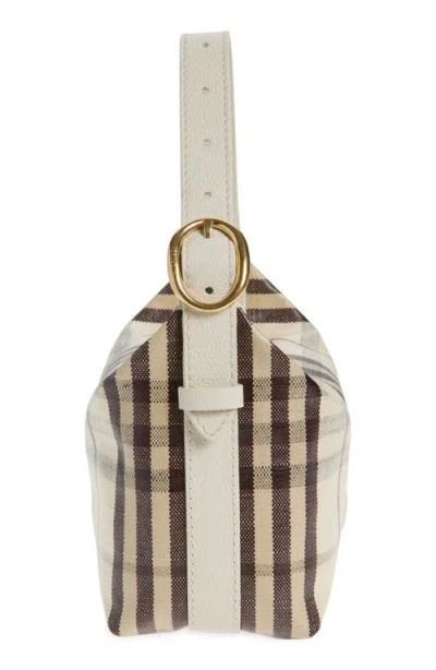 Burberry Highlands Check Coated Canvas Top Handle Bag In Neutral