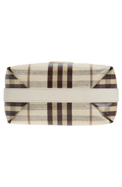 Burberry Highlands Check Coated Canvas Top Handle Bag In Neutral