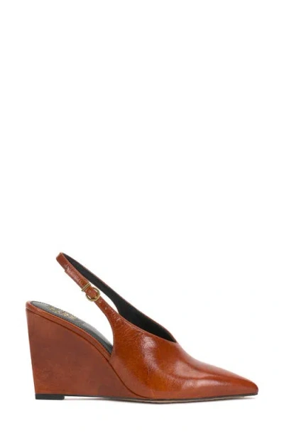 Vince Camuto Meristi Slingback Pointed Toe Wedge Pump In Animal Print