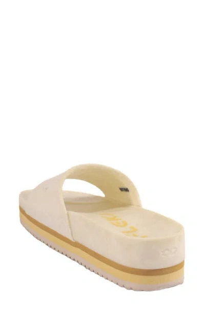Fleks East Beach Slide Platform Sandal In Yellow