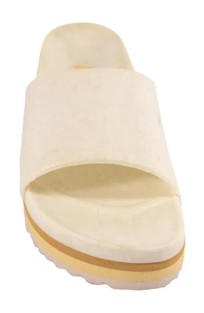 Fleks East Beach Slide Platform Sandal In Yellow