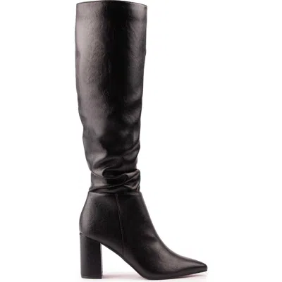 V.gan London Vegan Peach Knee-high Boots In Black
