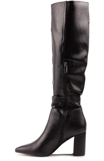 V.gan London Vegan Peach Knee-high Boots In Black