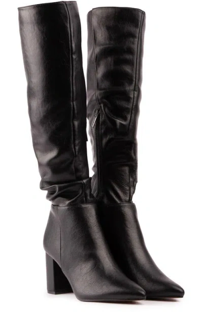 V.gan London Vegan Peach Knee-high Boots In Black