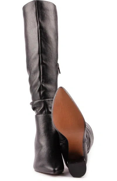V.gan London Vegan Peach Knee-high Boots In Black