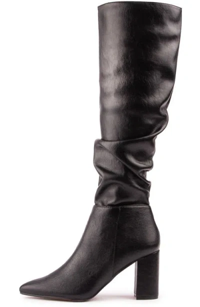 V.gan London Vegan Peach Knee-high Boots In Black