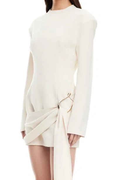 Lioness Martini Long Sleeve Draped Minidress In Yellow