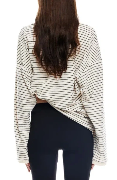 Lioness Bry Stripe Oversize Velour Top In Multi