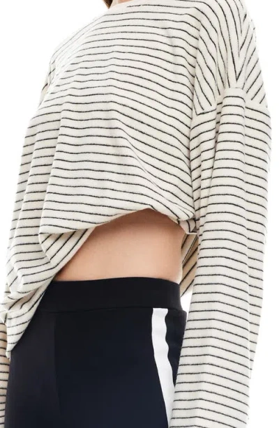 Lioness Bry Stripe Oversize Velour Top In Multi
