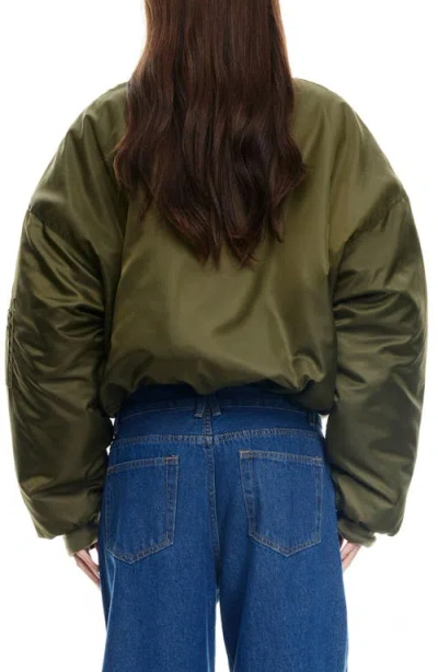 Lioness Essential Crop Bomber Jacket In Green