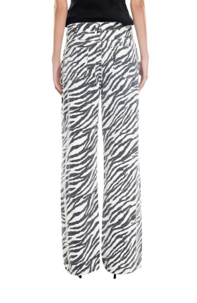 Lioness Top Model Zebra Stripe Low Rise Baggy Jeans In Multi