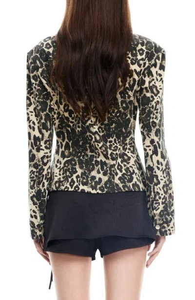 Lioness Soho Leopard Print Jacket In Multi