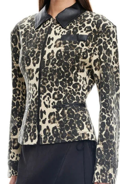 Lioness Soho Leopard Print Jacket In Multi