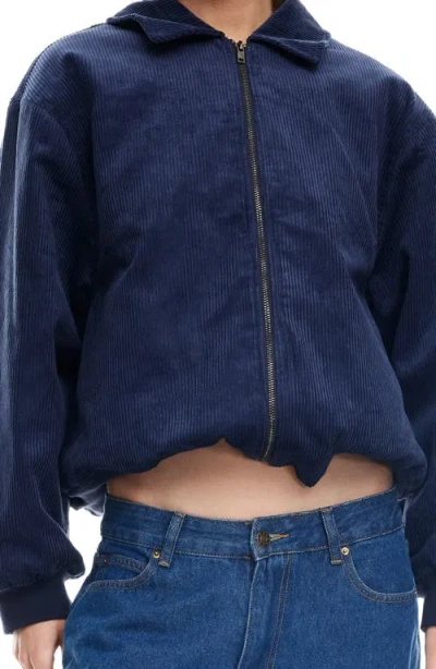 Lioness Corduroy Bomber Jacket In Blue