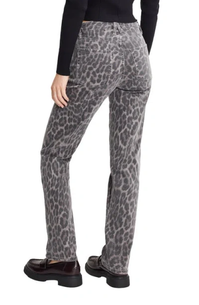 Good American Good Icon Leopard Print Straight Leg Jeans In Multi