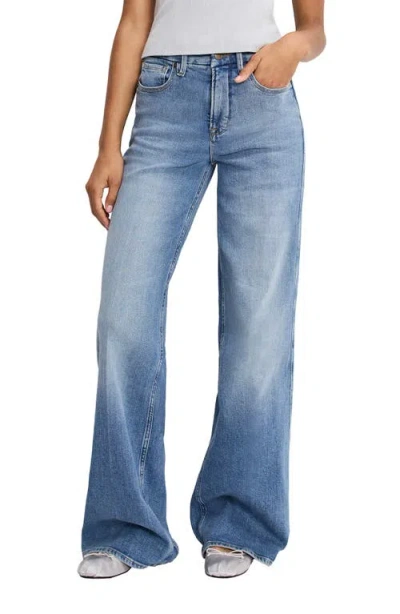 Good American Good Skate Wide Leg Jeans In Blue