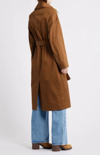 Rag & Bone Rue Stretch Cotton Trench Coat In Brown
