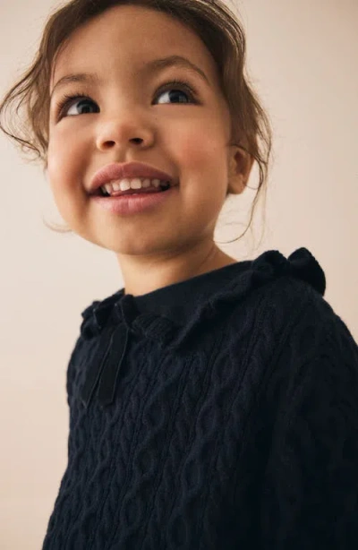 Next Kids' Bow Cotton & Cashmere Sweater In Blue