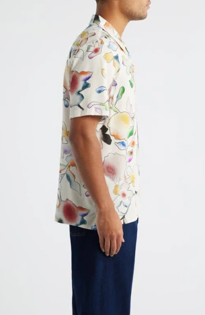 Ps By Paul Smith Ps Paul Smith Casual Fit Floral Short Sleeve Button-up Shirt In Multi