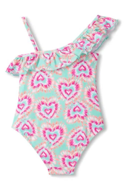 Hatley Kids' Glow Hearts Ruffle One-piece Swimsuit In Multi
