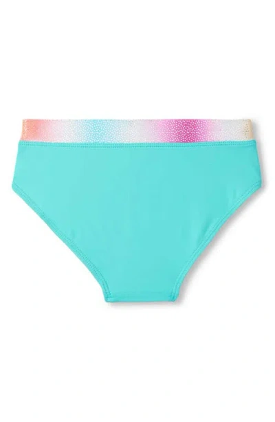 Hatley Kids' Turquoise Shimmer Long Sleeve Two-piece Rashguard In Blue