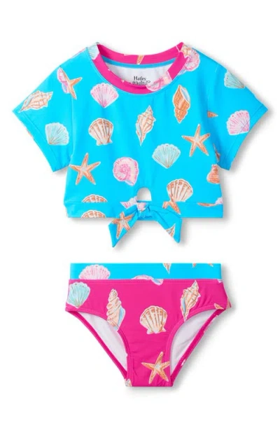 Hatley Kids' Ocean Shells Two-piece Swimsuit In Blue