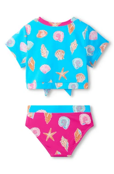 Hatley Kids' Ocean Shells Two-piece Swimsuit In Blue