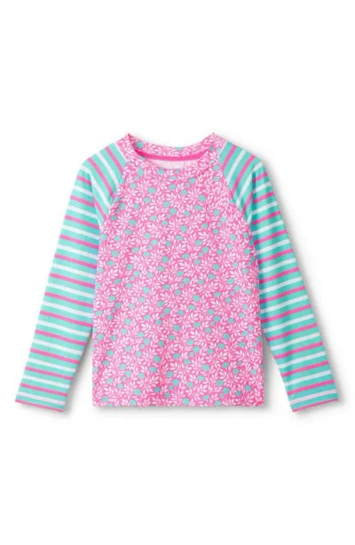 Hatley Kids' Mini Vines Long Sleeve Rashguard In Pink