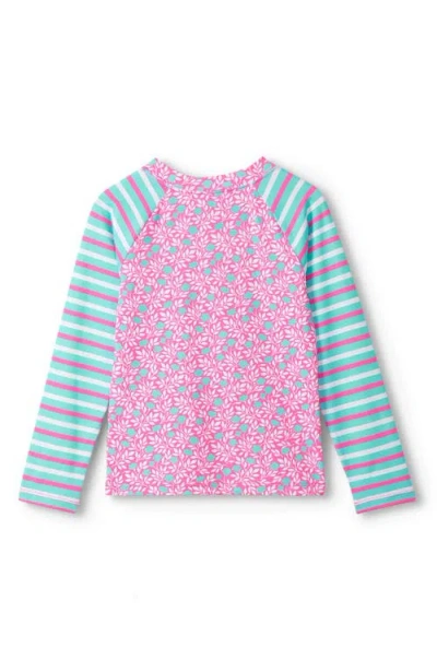 Hatley Kids' Mini Vines Long Sleeve Rashguard In Pink