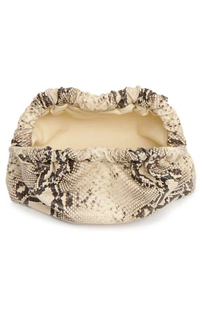 Mansur Gavriel Mini Cloud Snakeskin Embossed Leather Clutch In Animal Print