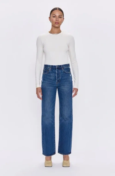 Pistola Cassie High Waist Straight Leg Jeans In Blue