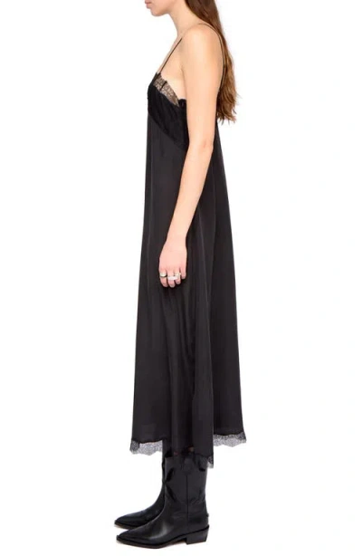 Zadig & Voltaire Ridar Silk Slipdress In Black