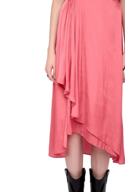 Zadig & Voltaire Randall Ruffle Satin Dress In Pink