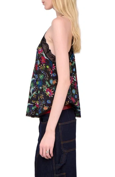 Zadig & Voltaire Womens Encre Christy Floral-print Woven Camisole In Black