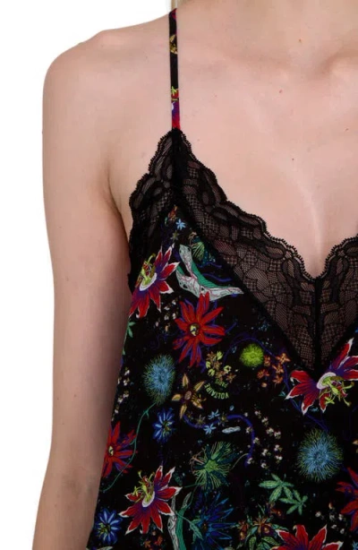 Zadig & Voltaire Womens Encre Christy Floral-print Woven Camisole In Black