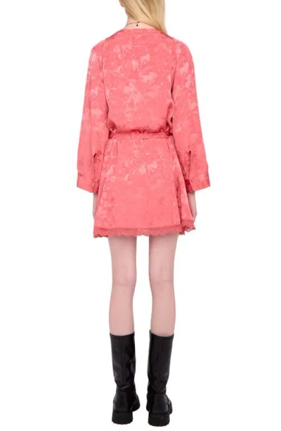 Zadig & Voltaire Ramasco Horse Pattern Jacquard Silk Minidress In Pink