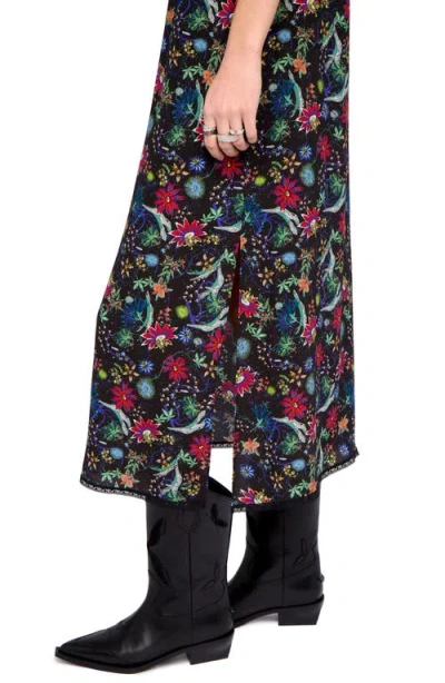 Zadig & Voltaire Renzo Lace-panel Floral-print Maxi Dress In Multi