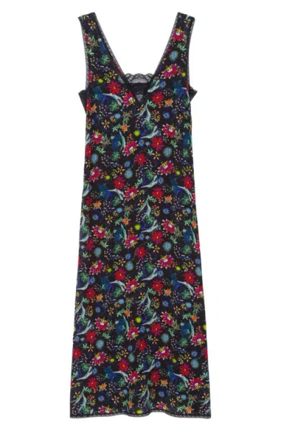 Zadig & Voltaire Renzo Lace-panel Floral-print Maxi Dress In Multi