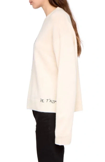 Zadig & Voltaire Womens Eggshell Markuz Heart-intarsia Cashmere Jumper In Neutral